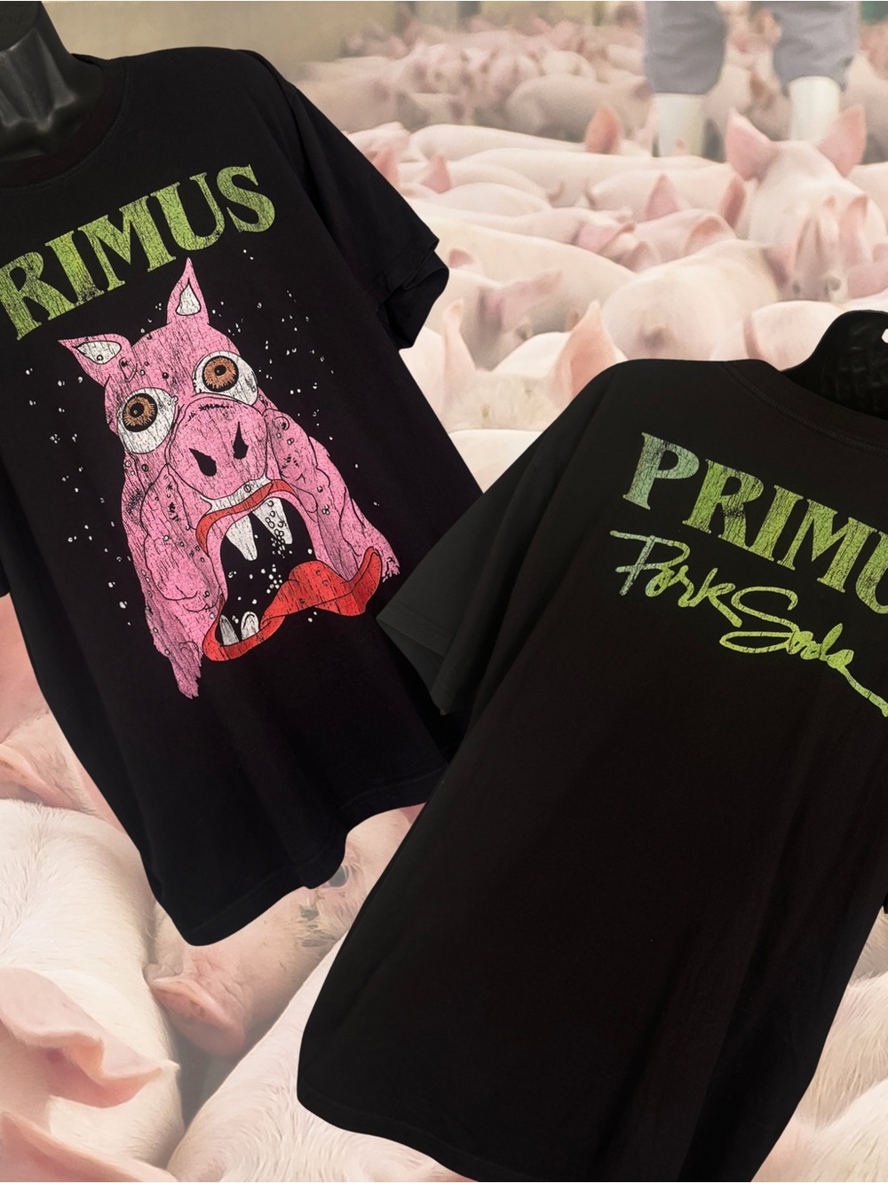 Primus Pork Soda Pig Double Sided Black Heavyweight Band Tee Made USA Size 2XL